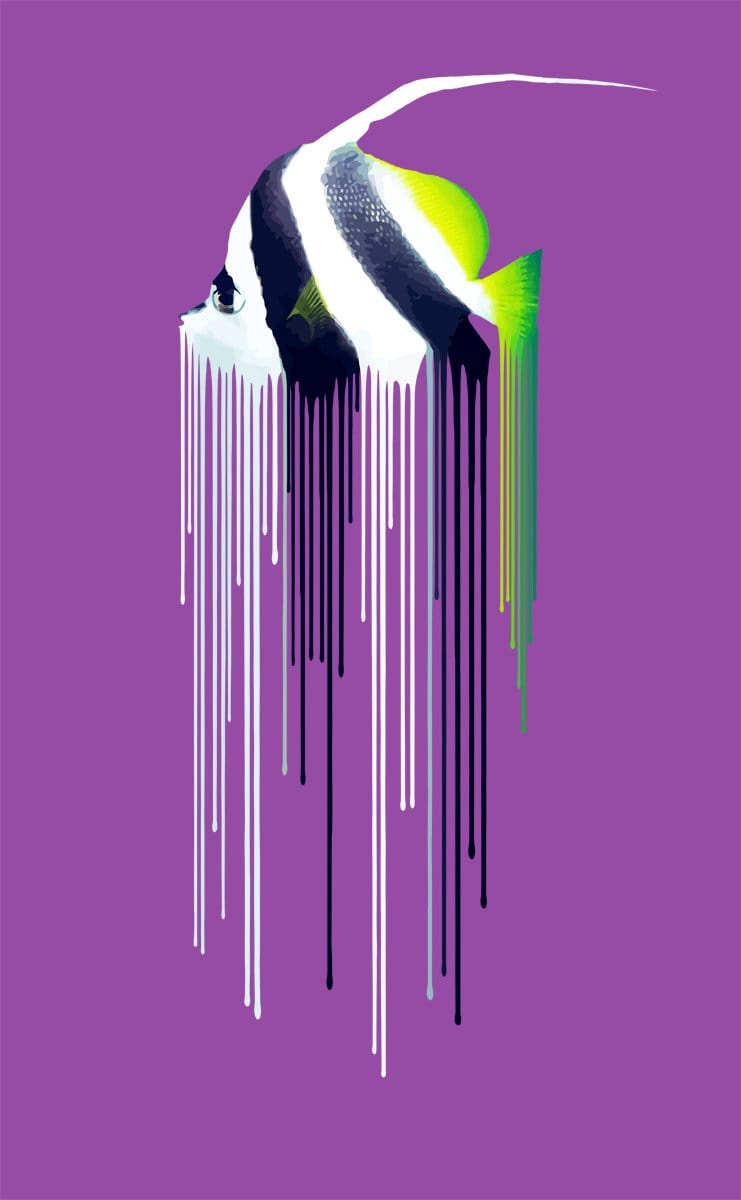Banner Fish - Purple Enlarged