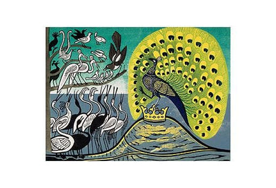 Peacock and Magpie Art Print by Edward Bawden - Art Republic