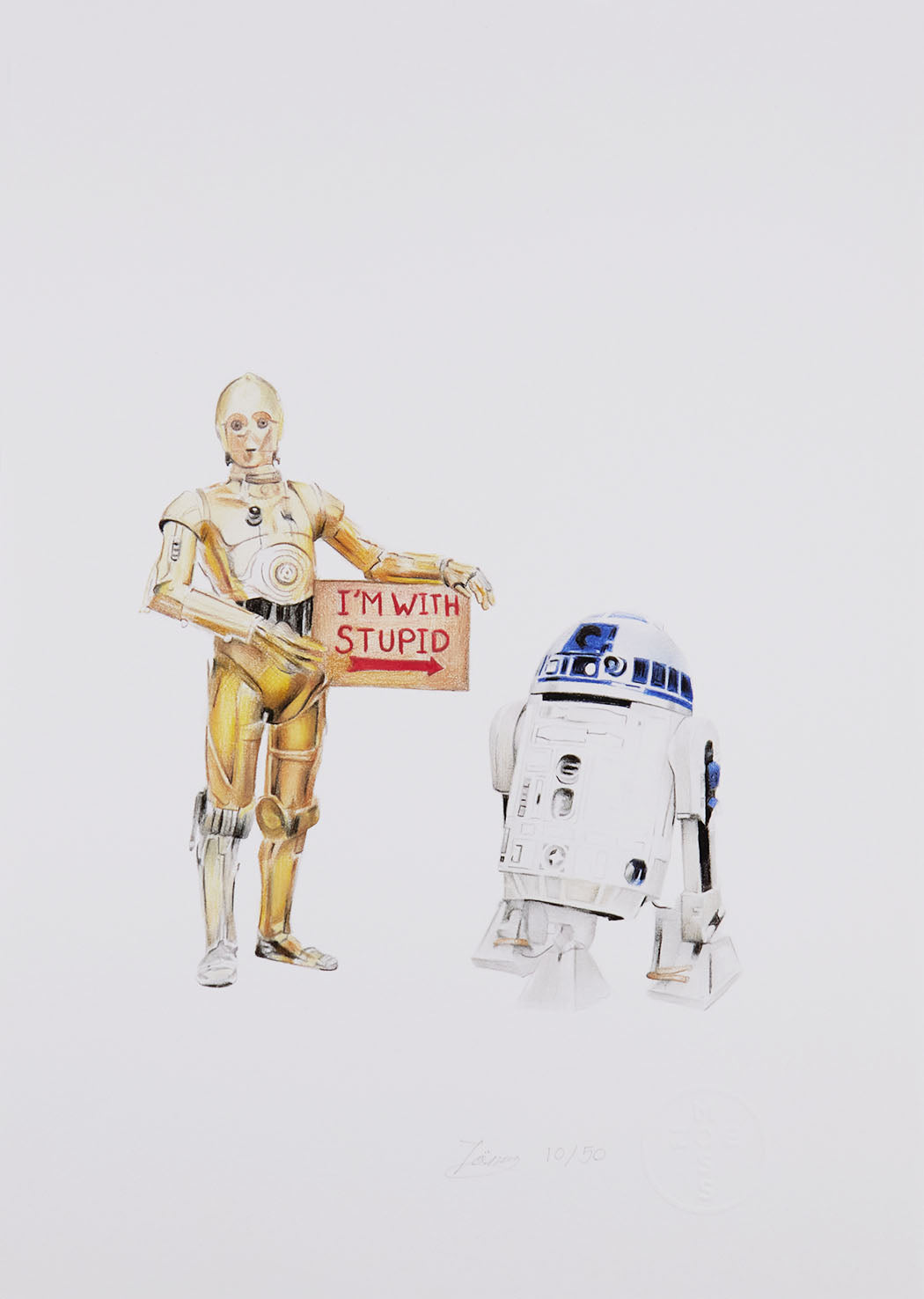 I'm With Stupid-C3PO and R2D2 Enlarged