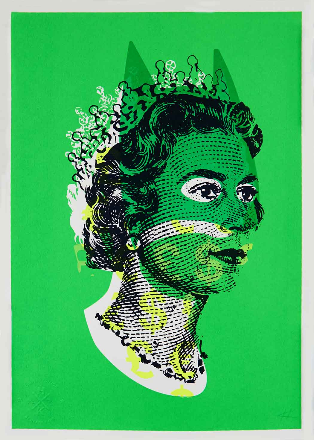 Lizzie - Green and Neon Yellow Currency Enlarged