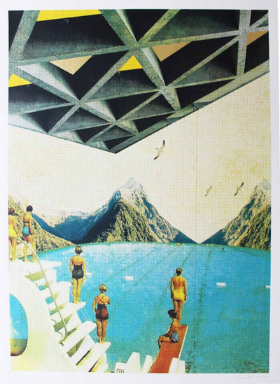 Utopian Swim - Gold Edition Art Print by Maxine Gregson - Art Republic
