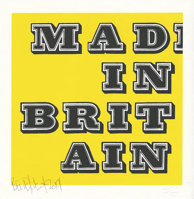 Mad In Britain - Yellow Art Print by Ben Eine - Art Republic