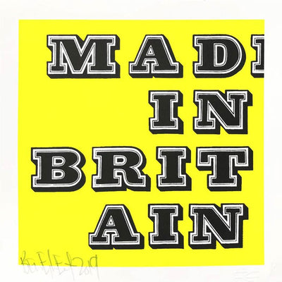 Mad In Britain - Fluro Yellow Art Print by Ben Eine - Art Republic