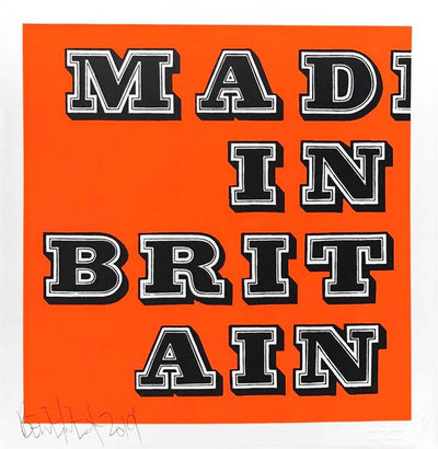 Mad In Britain - Fluro Orange Art Print by Ben Eine - Art Republic