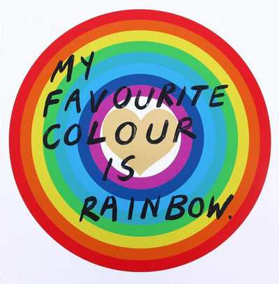 My Favourite Colour Is Rainbow (Gold Heart) Art Print by Adam Bridgland - Art Republic