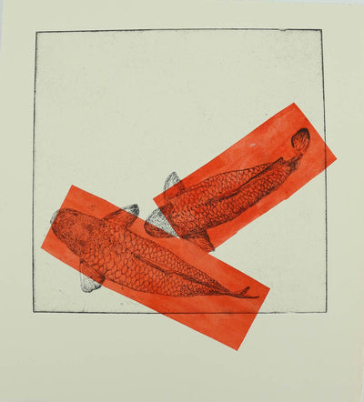 Two Koi - Both Orange Art Print by Clare Halifax - Art Republic