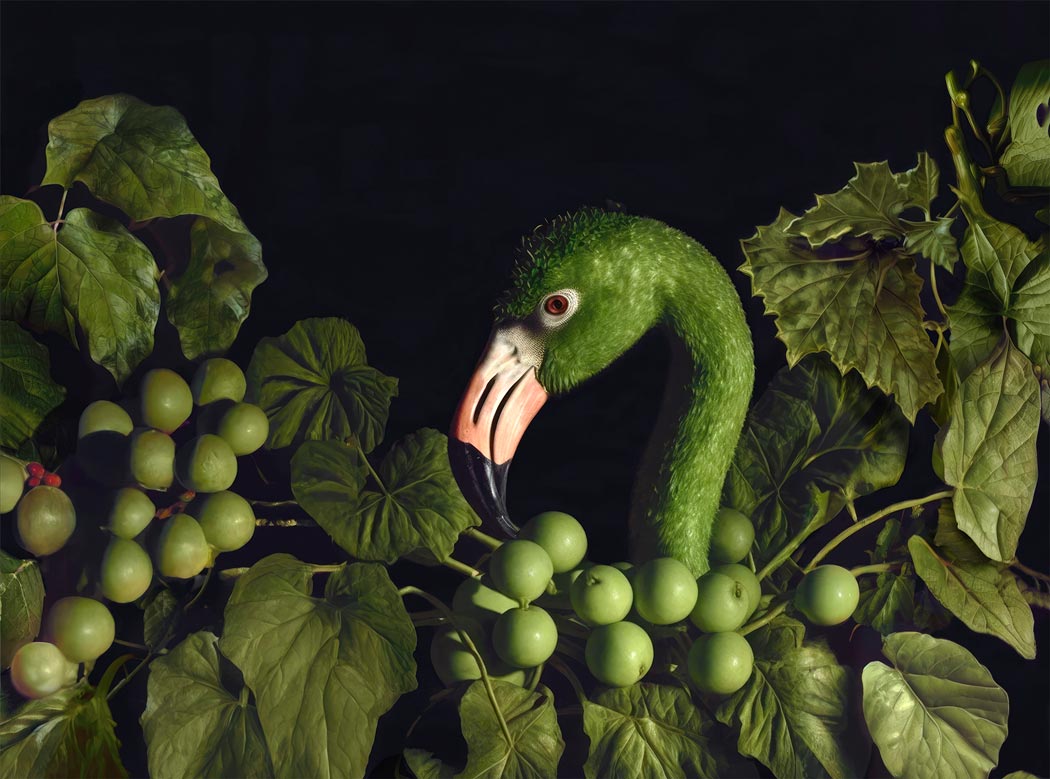 The Green Flamingo Enlarged