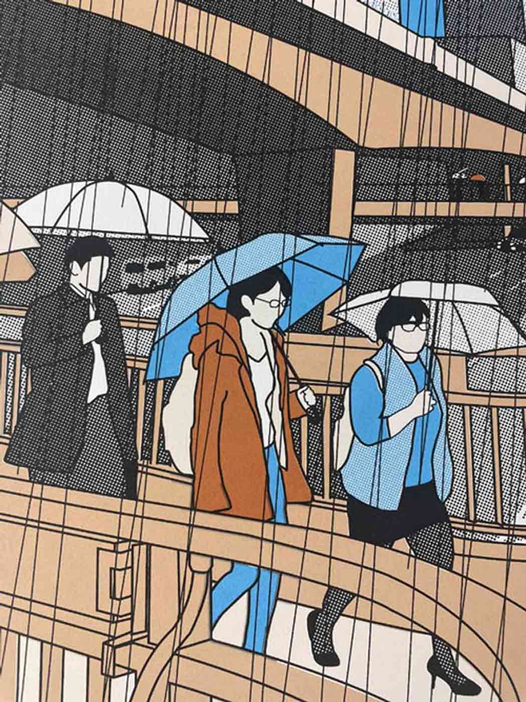 Shibuya In The Rain Enlarged