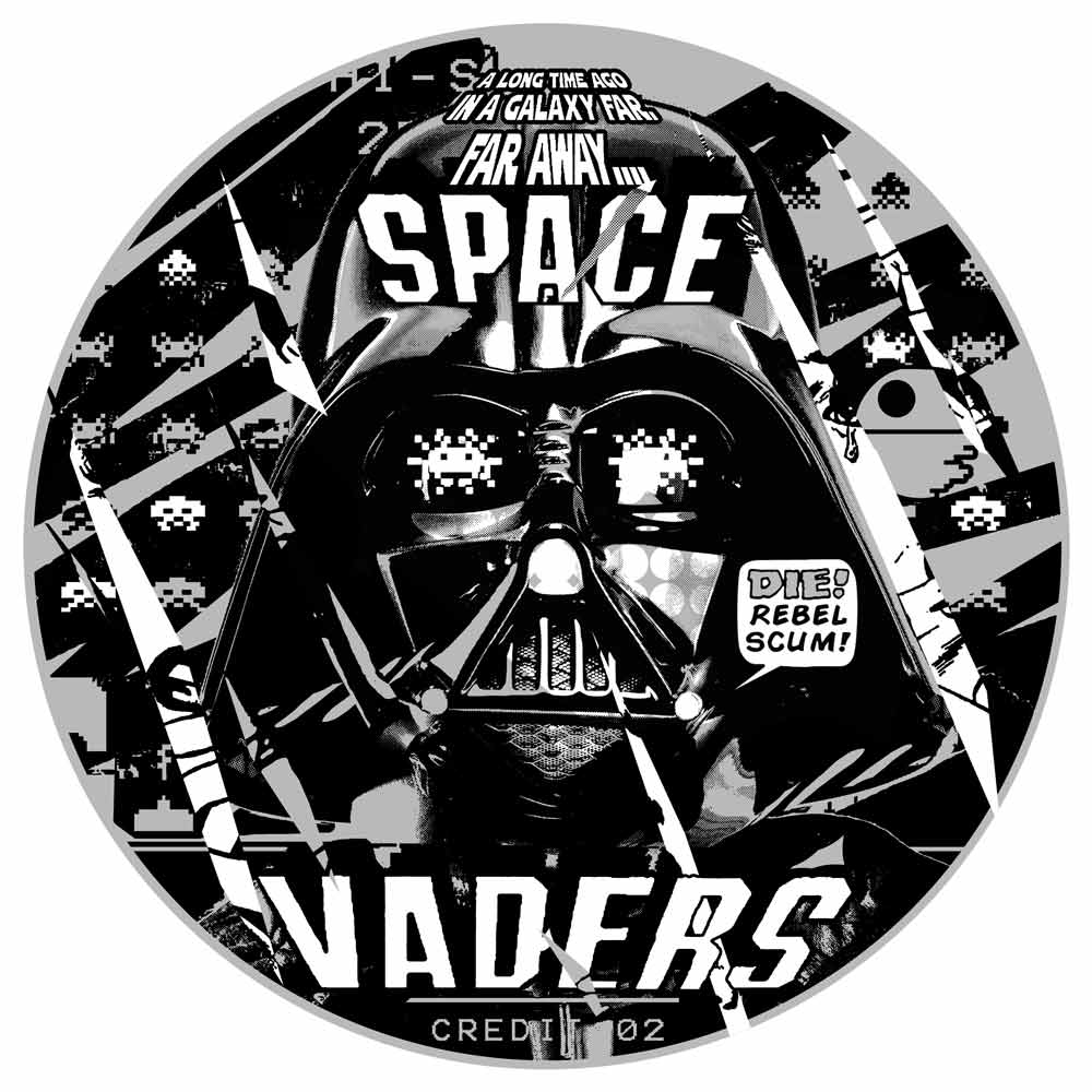 Space Vader - Grey Enlarged