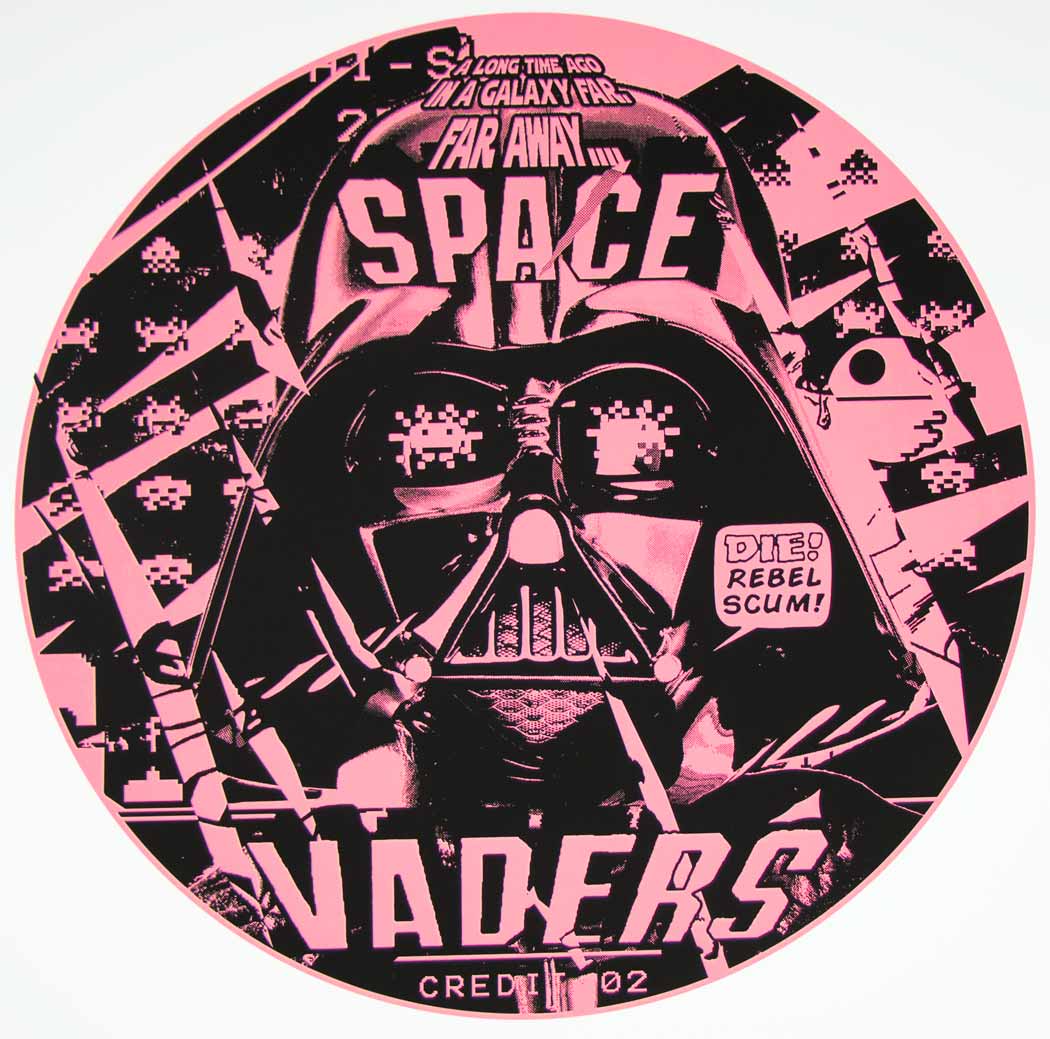 Space Vader - Pink Enlarged