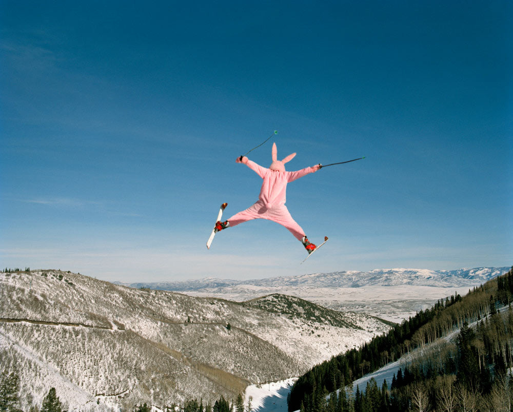 Pink Bunny Skiing - Matthias Clamer Enlarged