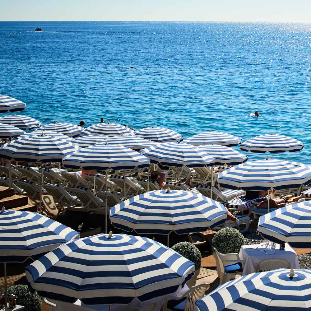 Striped Beach Umbrellas - Paul Viant Enlarged