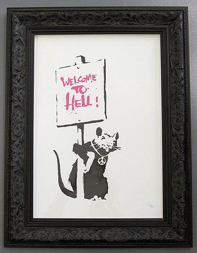Framed Welcome To Hell (Pink) (Silkscreen Limited Edition of 175) Enlarged