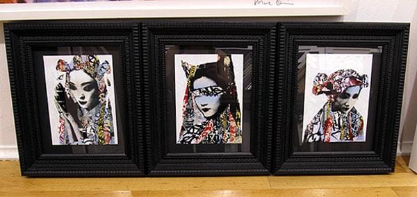 Framed Masked (Box set of 3 Limited Edition Prints and 2 Stickers) Enlarged