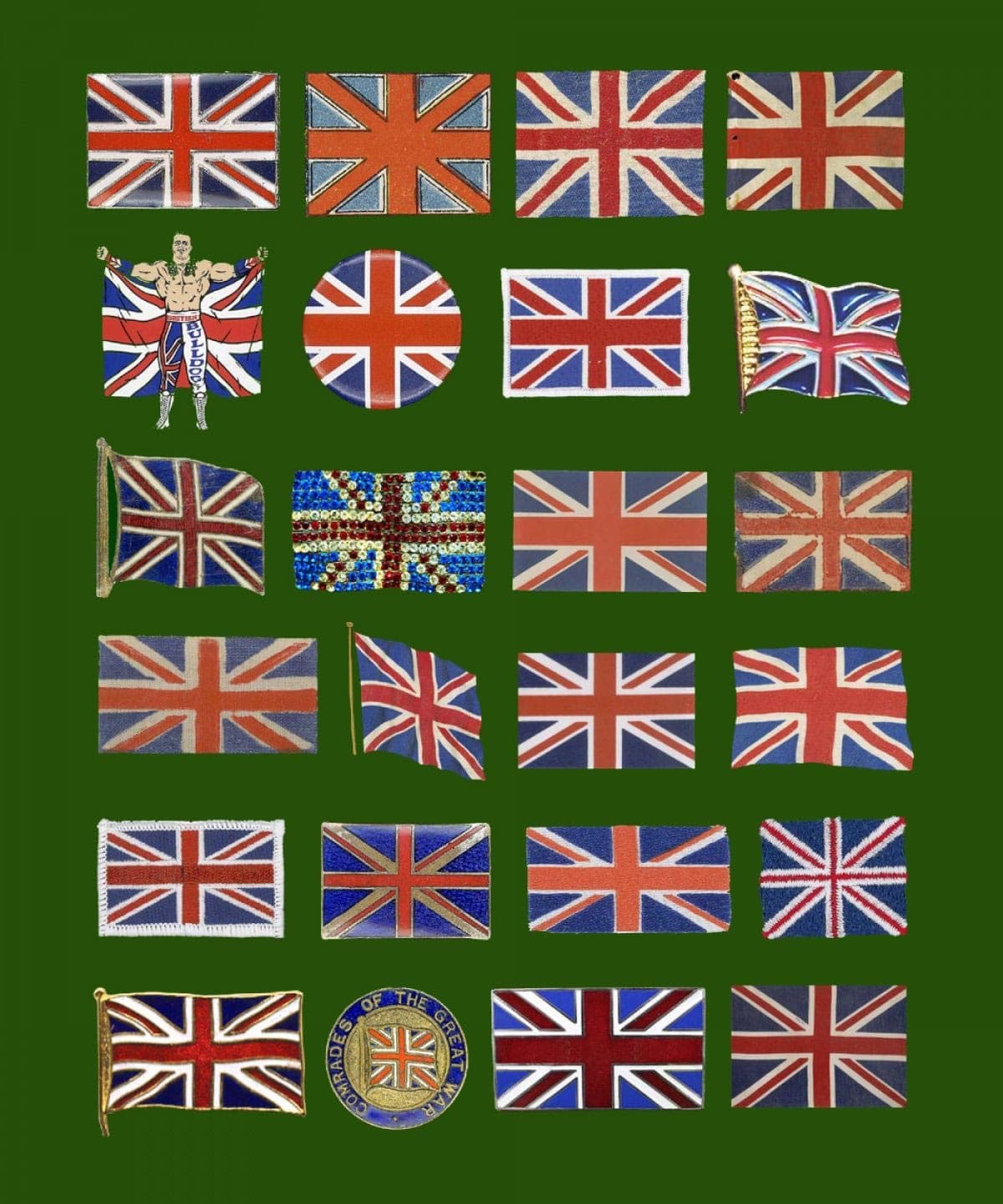 Found Art: 24 Flags Enlarged