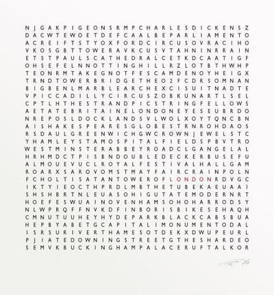 London Word Search Small Art Print by Clive Sefton - Art Republic