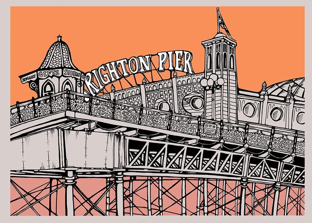 Righton Pier - Orange Enlarged