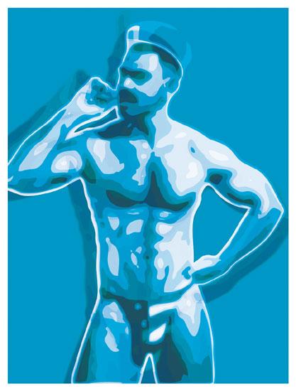 Gay Man - Blue Enlarged