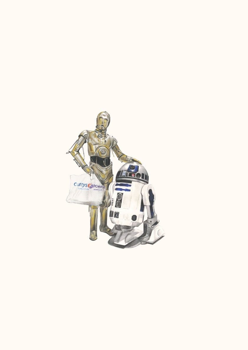 R2D2 and C-3PO Enlarged