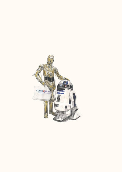 R2D2 and C-3PO Art Print by Zoe Moss - Art Republic