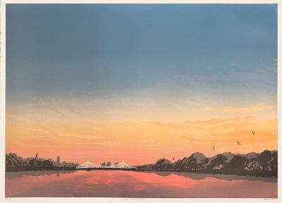 Albert Bridge, Sunset Art Print by Emma Reynolds - Art Republic