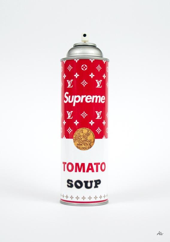 Supreme Louis Vuitton Soup Spray Paint Can Print Enlarged