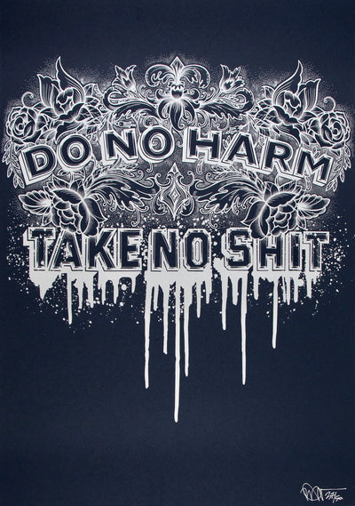 Do No Harm - Midnight Blue Art Print by Rob Draper