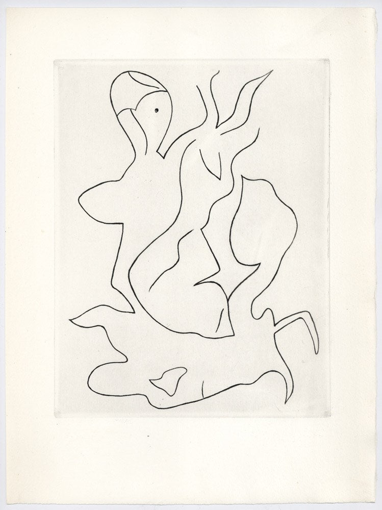 Jean Hans Arp original etching for Paroles Peintes, 1965 Enlarged