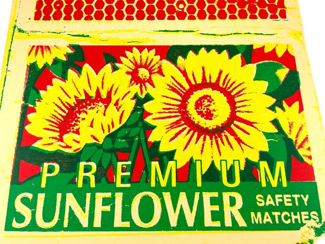 Premium Sunflower Safety Matches Enlarged
