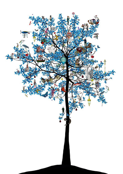Mammalian Blue Folk Tree - Large