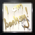 I am Banksy - Gold - Black Frame