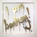 I am Banksy - Gold - White Frame