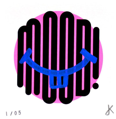 Mini Moods - Goofy (Pink) Art Print by James Kingman - Art Republic