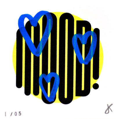 Mini Moods - Loved Up (Yellow) Art Print by James Kingman - Art Republic