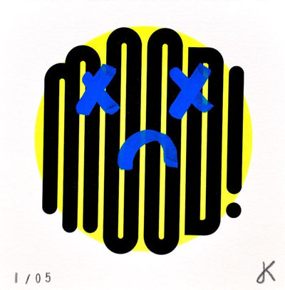 Mini Moods - Dead Sad (Yellow) Art Print by James Kingman - Art Republic