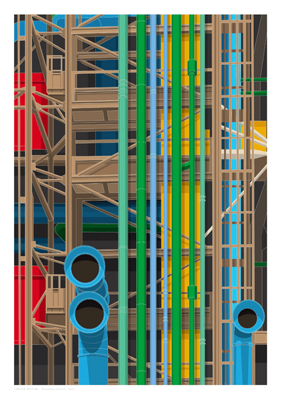 Pompidou Centre - Large Art Print by Oscar Francis - Art Republic