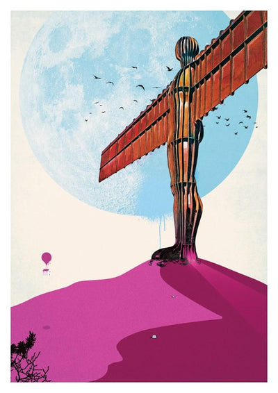 Angel of the North Purple Art Print by Emilie Deblack - Art Republic