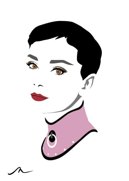 Miss Hepburn - Pink Enlarged