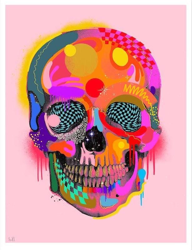 Spectrum Skull - Pink Enlarged