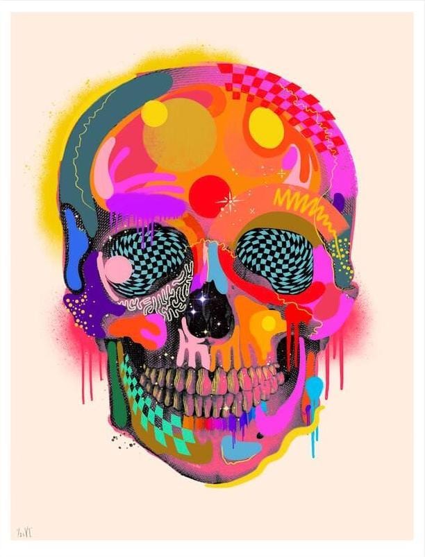 Spectrum Skull - Cream Enlarged