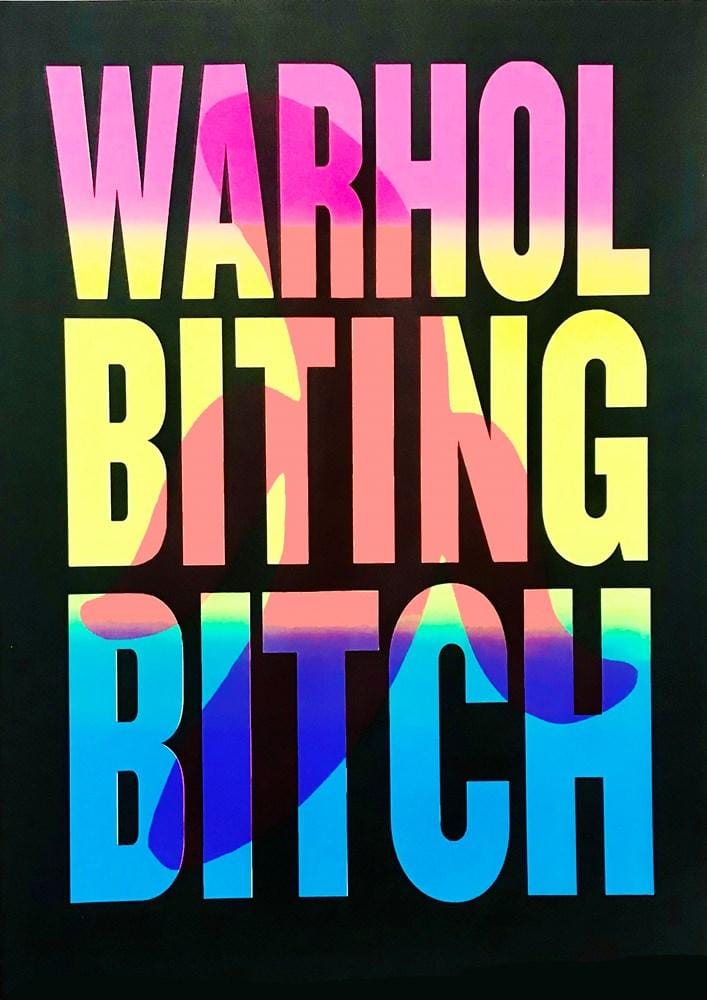 Warhol Biting Bitch - Black Enlarged