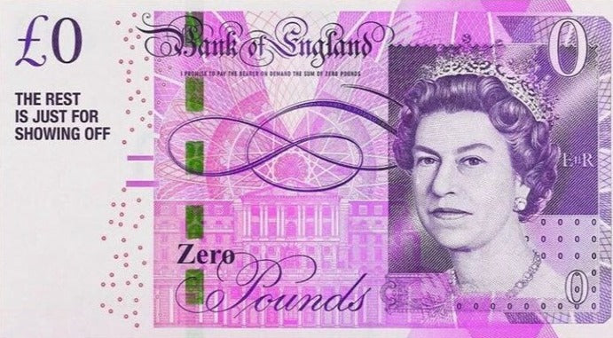 £0 Note Enlarged