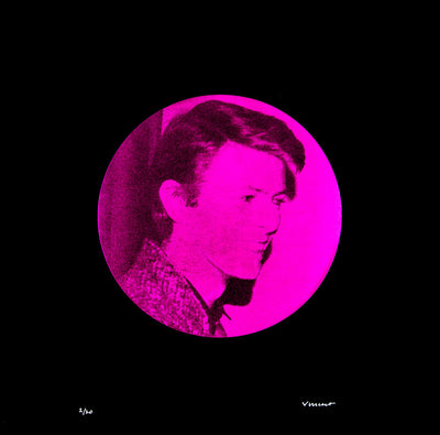 David Bowie Café Royal Foil - Satin Pink Art Print by Vincent McEvoy - Art Republic