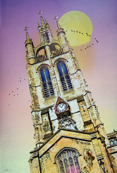 Newcastle Cathedral (Purple) Art Print by Emilie DeBlack - Art Republic