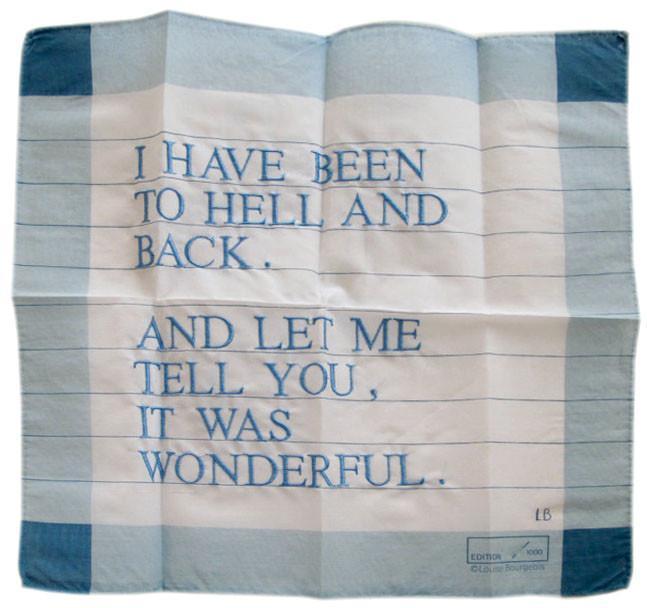 I Have Been to Hell and Back Handkerchief, 1996 Enlarged