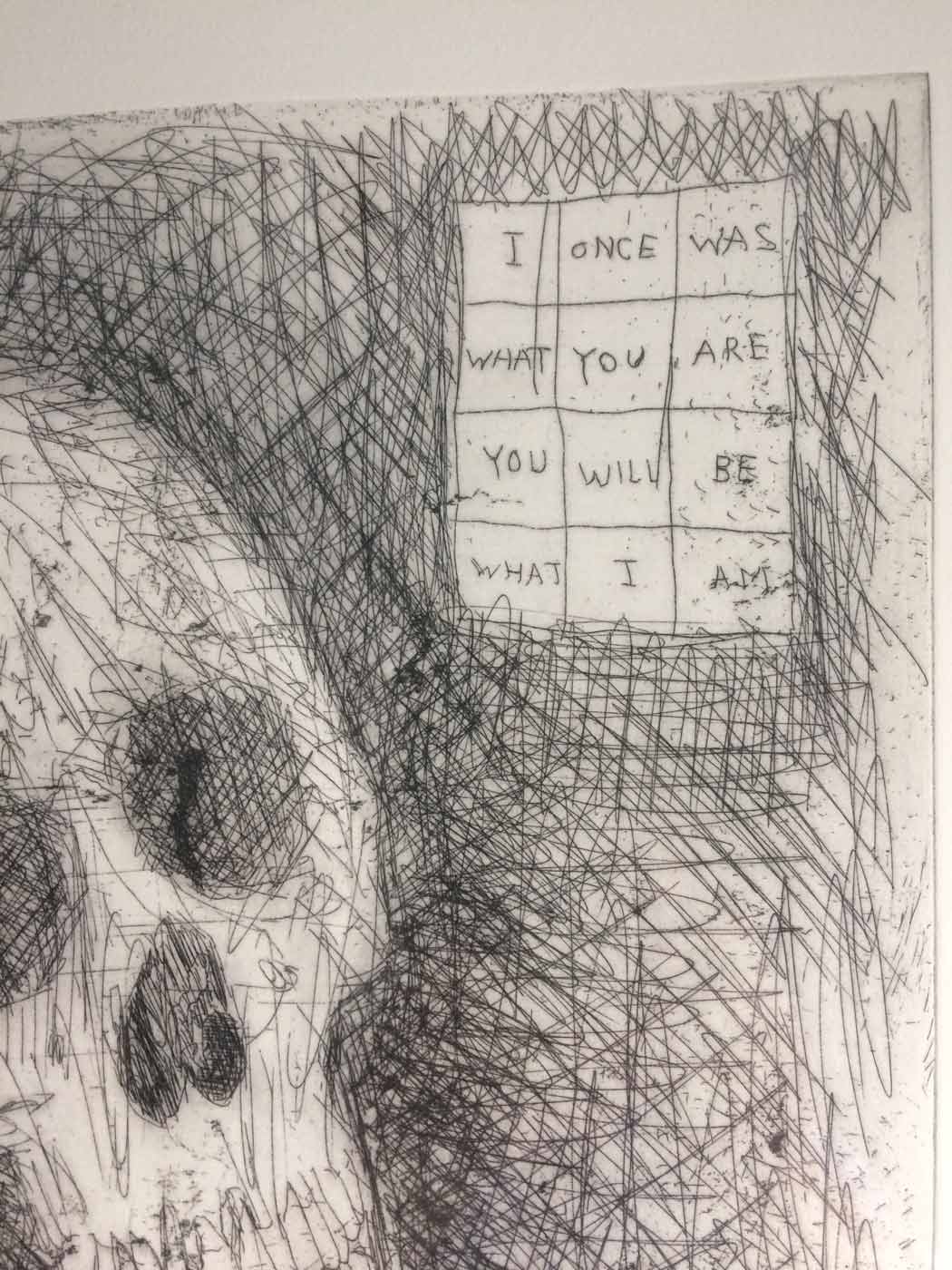 I once was what you are You will be what I am - Skull drawing Enlarged