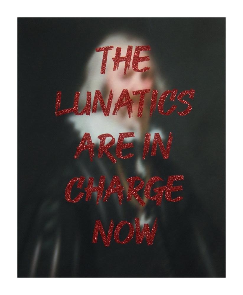 The Lunatics Are in Charge Now - Red Glitter Enlarged