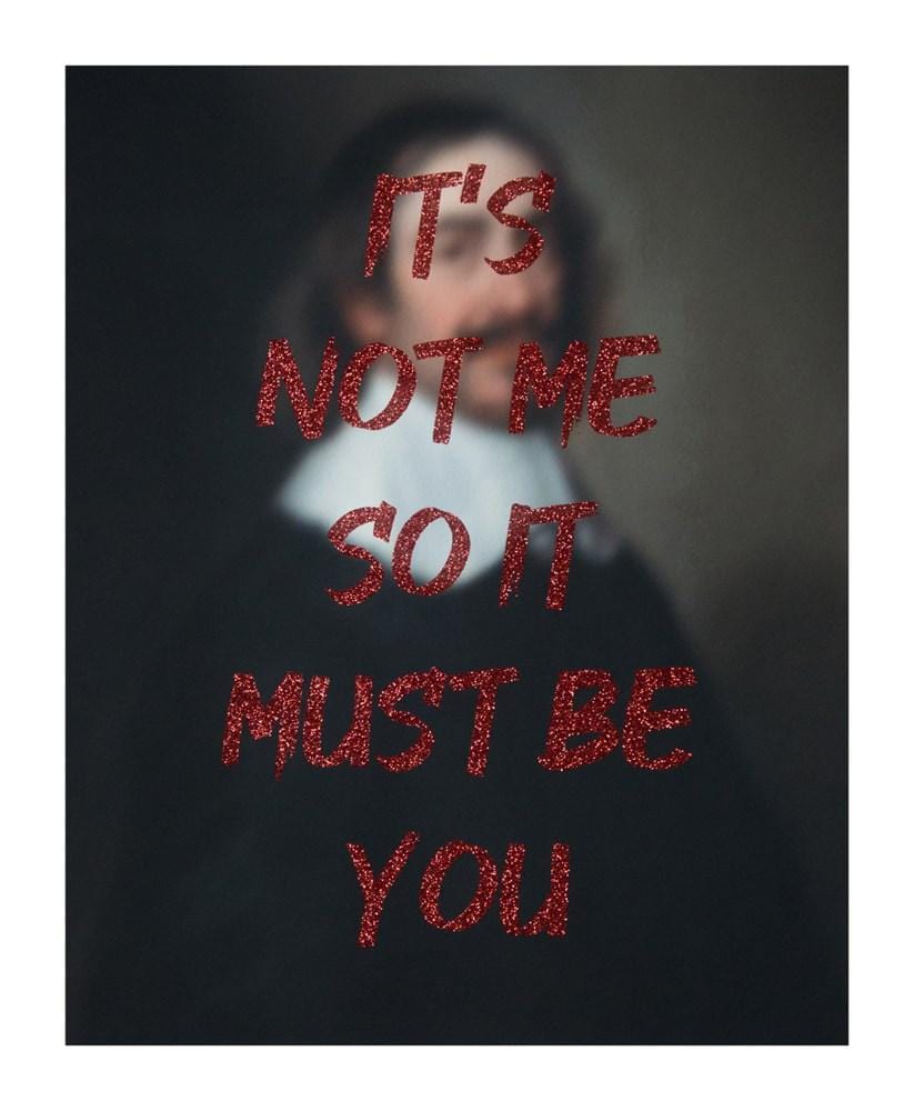 It's Not Me So it Must Be You - Red Glitter Enlarged