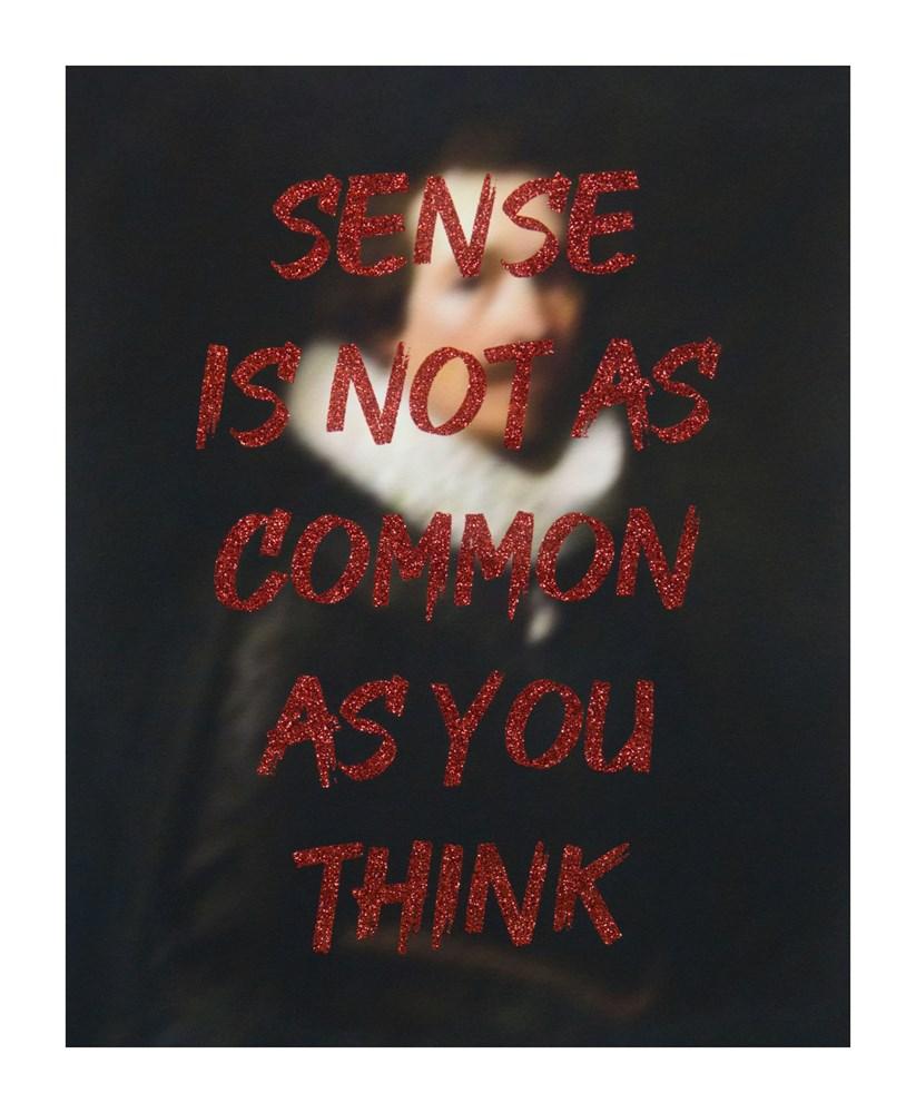 Sense Is Not as Common as You Think - Red Glitter Enlarged
