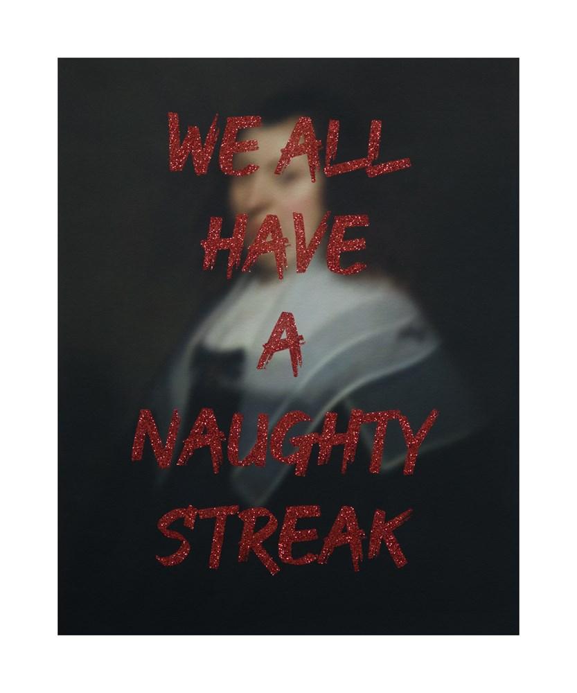 We All Have a Naughty Streak - Red Glitter Enlarged